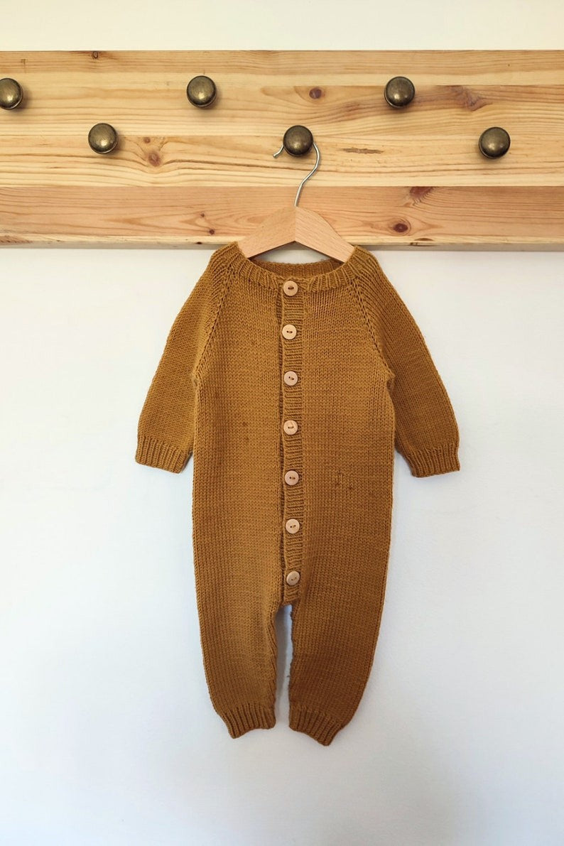 Autumn Baby Overalls Knitting Pattern