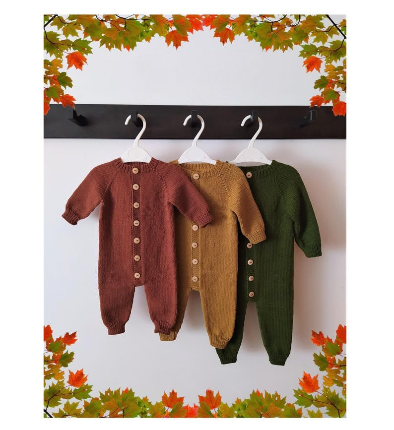 Autumn Baby Overalls Knitting Pattern