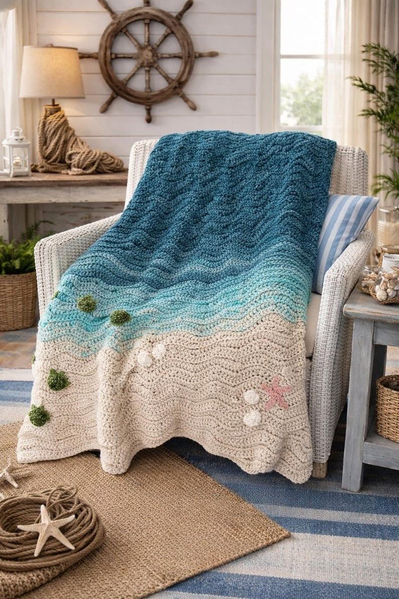 Turtle Tide Blanket Crochet Pattern