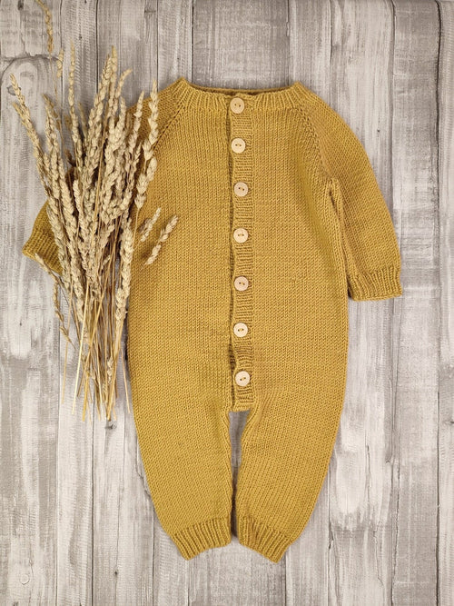 Autumn Baby Overalls Knitting Pattern