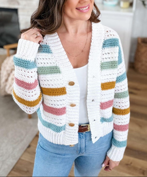 Modern Stripe Cardigan Crochet Pattern