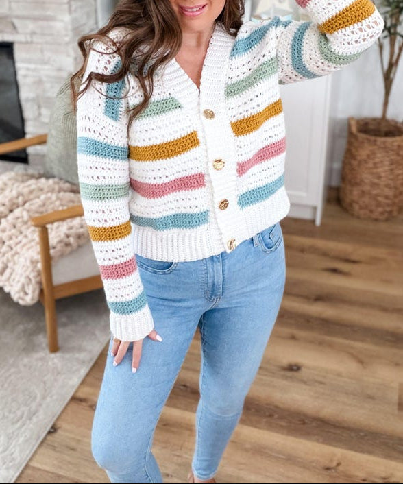 Modern Stripe Cardigan Crochet Pattern