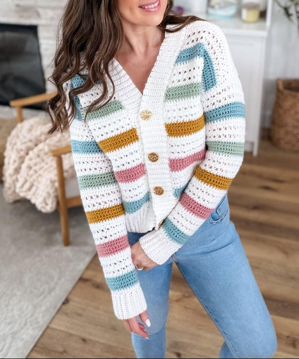 Modern Stripe Cardigan Crochet Pattern