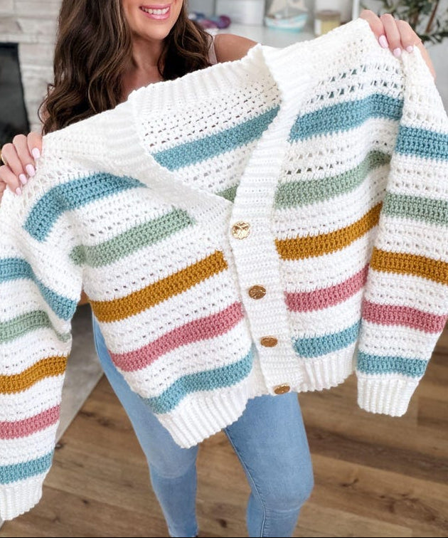 Modern Stripe Cardigan Crochet Pattern