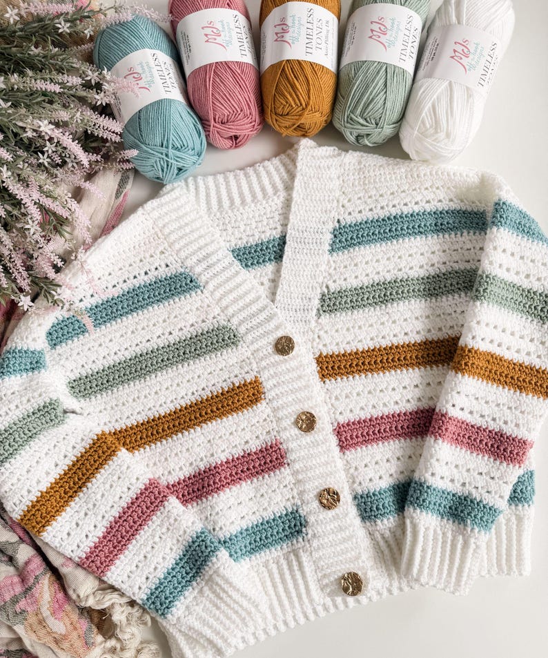 Modern Stripe Cardigan Crochet Pattern