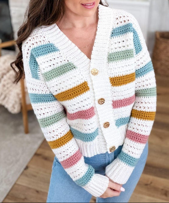 Modern Stripe Cardigan Crochet Pattern